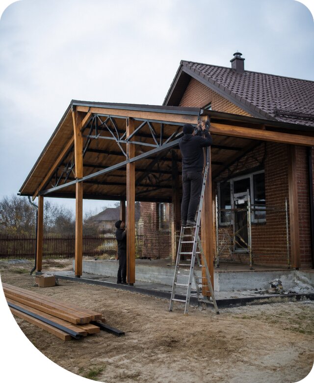Пристройка навеса к дому и участку в Перми под ключ